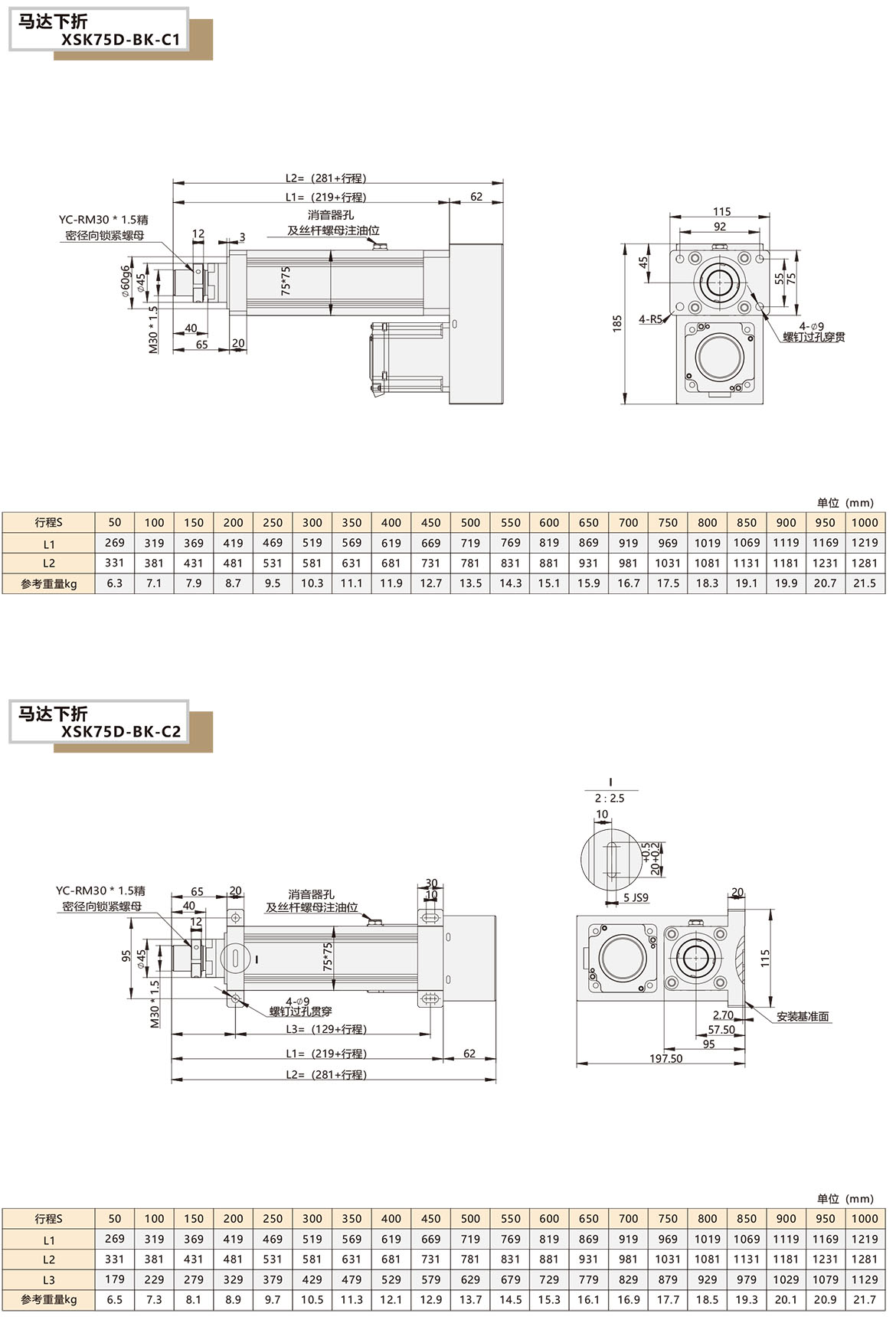 電動缸模組XSK-75D